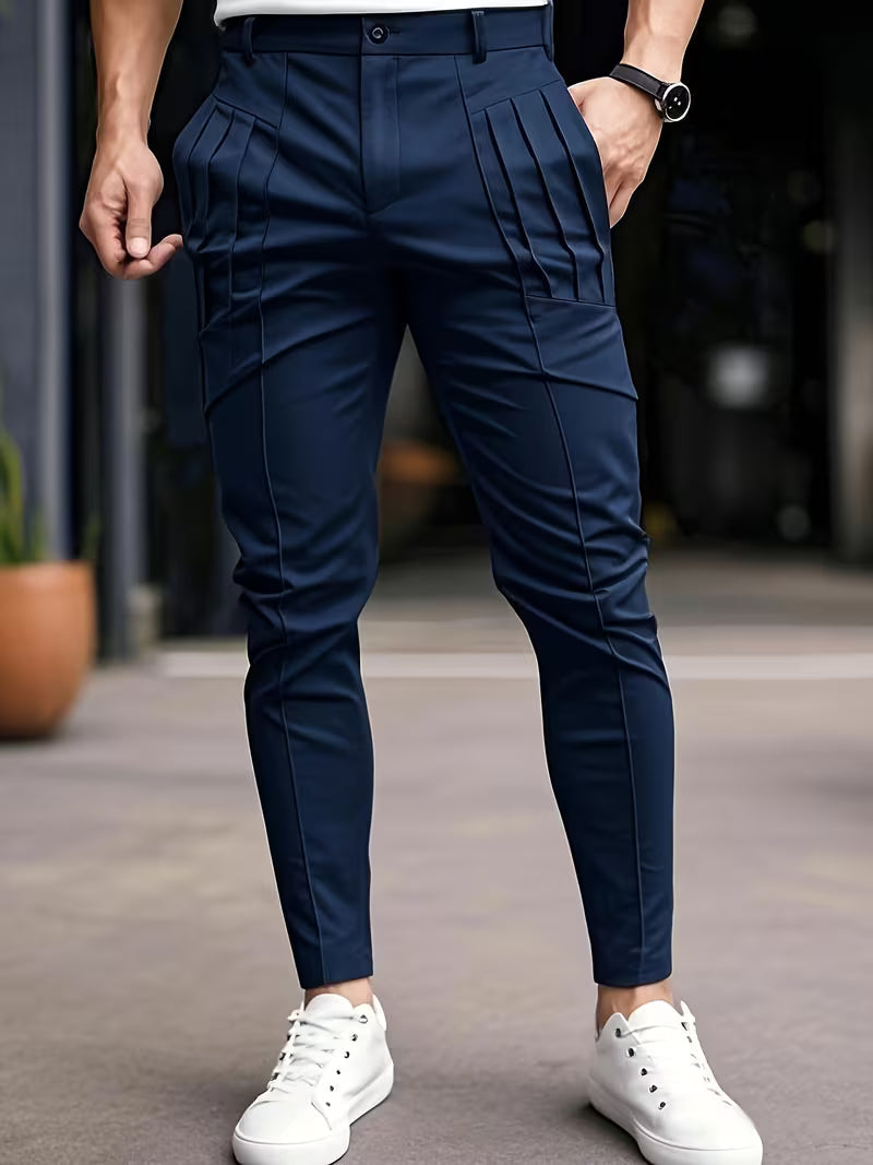 Altmann – Slim Fit Bukser Med Plissering og Lommer
