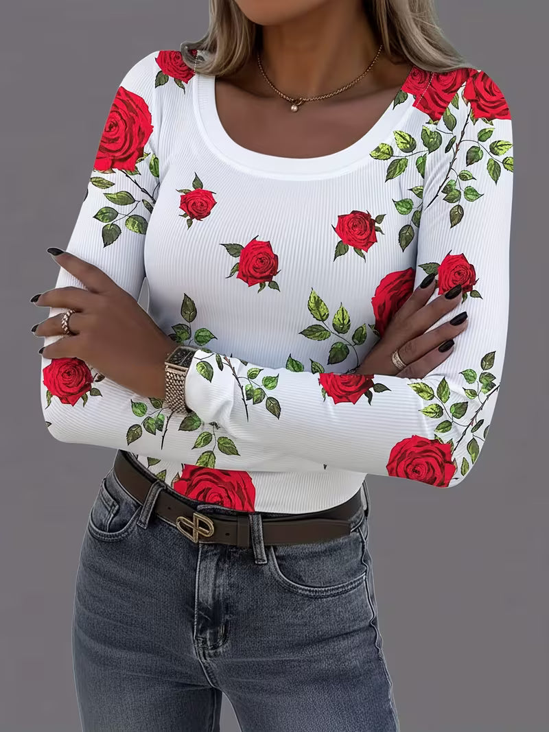 Rabiye – Bluse Med Firkantet Halsudskæring Og Blomsterprint