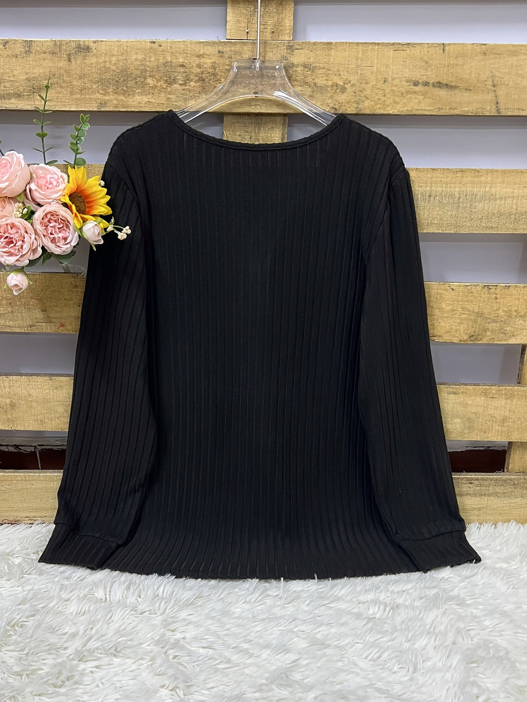 Keeler - Henley Bluse Med Lange Ærmer Ribkant Og Knapper