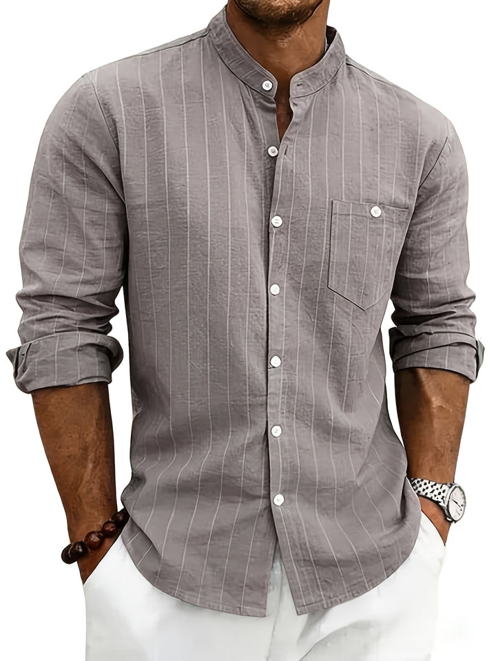 Leslie – Elegant Stribet Linned Skjorte