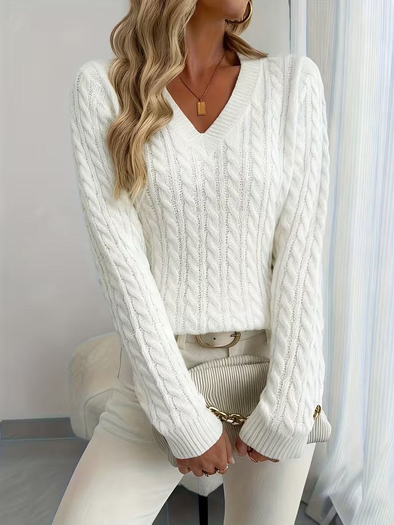 Lenea – Langærmet Sweater I Kabelstrik