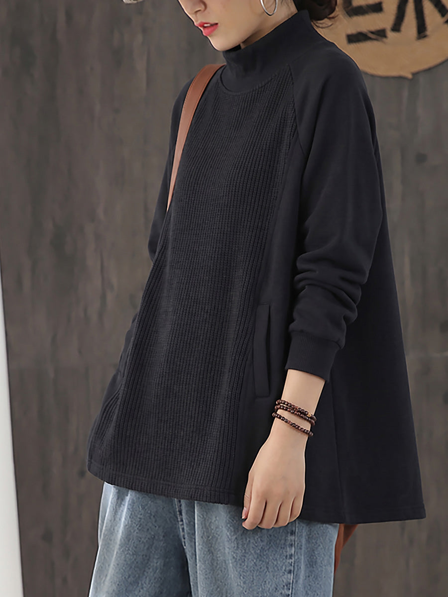 Safia – Oversized Bluse Med Høj Hals