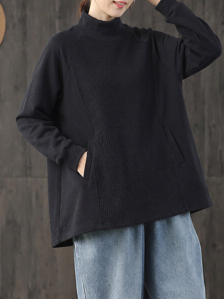 Safia – Oversized Bluse Med Høj Hals