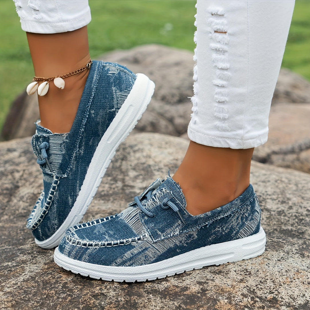 Aigerim - Behagelige Flade Sneakers Med Snørebånd