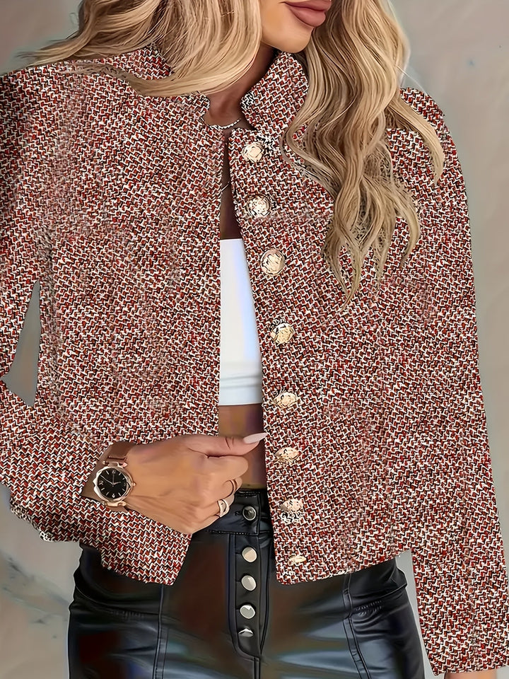 Aruzhan - Elegant Langærmet Blazer Med Knaplukning