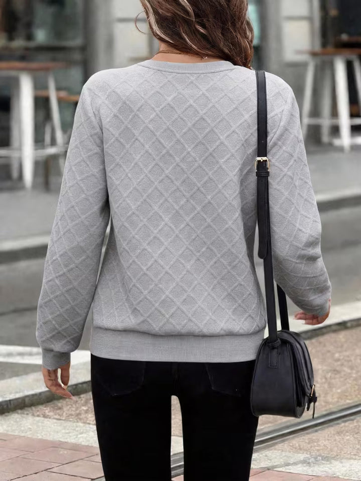 Juliet – Sweatshirt Med Lange ærmer Struktureret Stof og Lynlås i Halsen