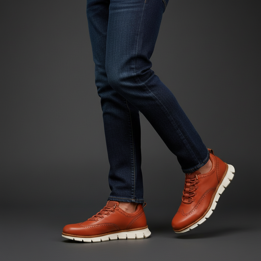 Heijnen – Sneakers i Læder Med Wingtip Brogue Udformning