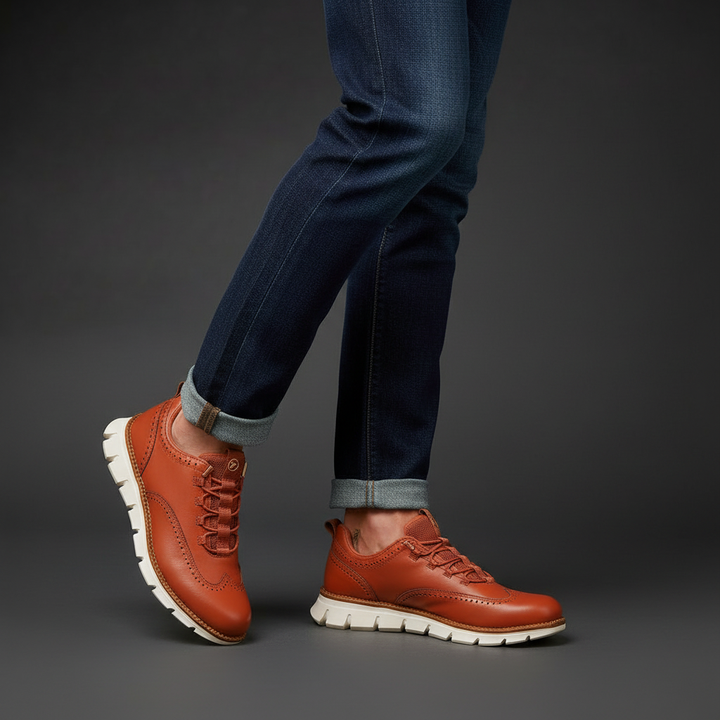 Heijnen – Sneakers i Læder Med Wingtip Brogue Udformning
