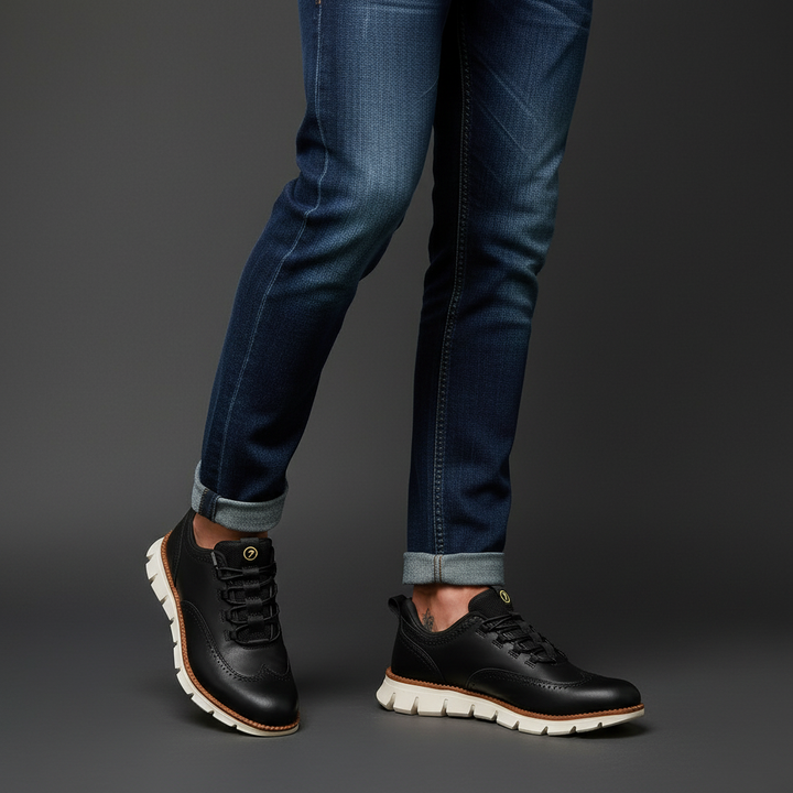 Heijnen – Sneakers i Læder Med Wingtip Brogue Udformning