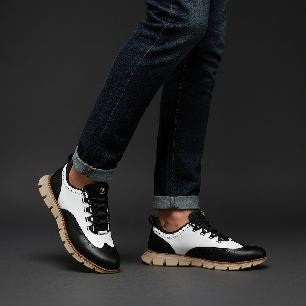 Heijnen – Sneakers i Læder Med Wingtip Brogue Udformning
