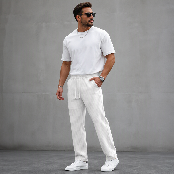 Aymeric - Pantaloni Din Tricot Cu Textură Tip Waffle