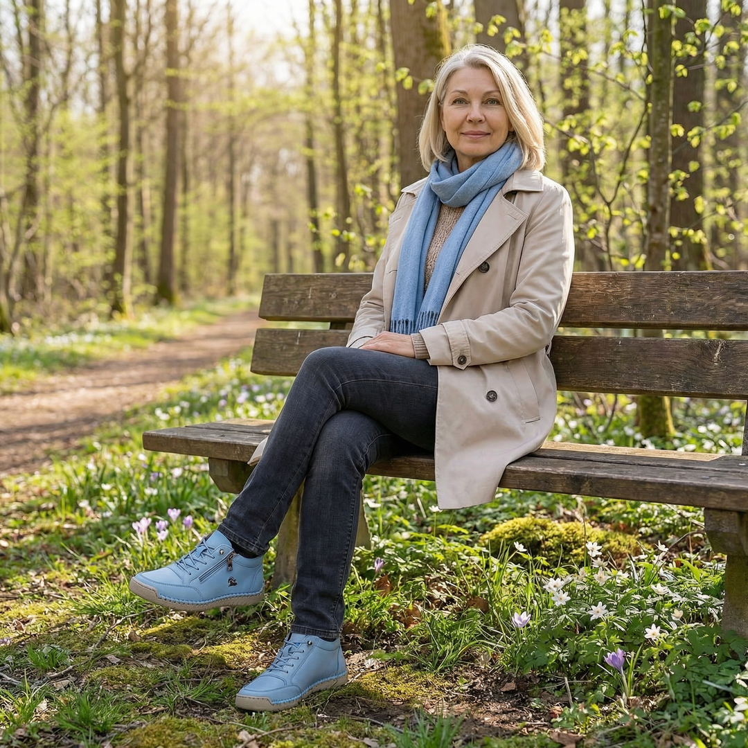 Schreiner – Sneakers Med Snørebånd og Lynlås Samt Kontrastsyninger