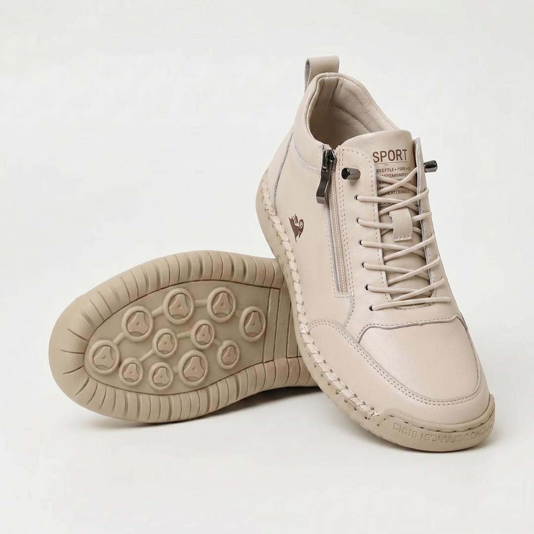 Schreiner – Sneakers Med Snørebånd og Lynlås Samt Kontrastsyninger