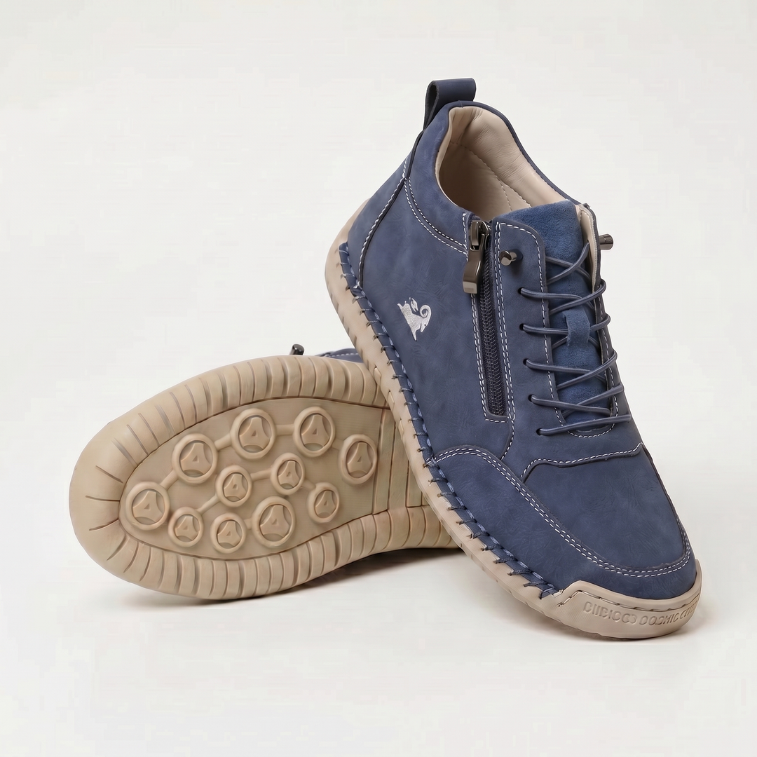 Schreiner – Sneakers Med Snørebånd og Lynlås Samt Kontrastsyninger