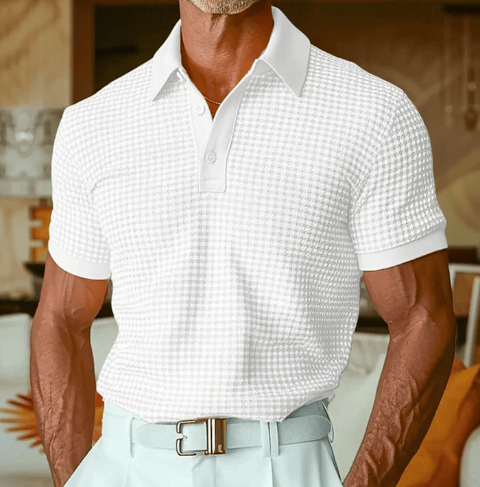 Ishaan - Polo shirt Med Struktur Og Ternet Mønster