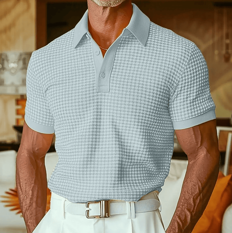 Ishaan - Polo shirt Med Struktur Og Ternet Mønster