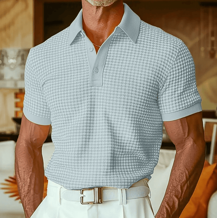 Ishaan - Polo shirt Med Struktur Og Ternet Mønster