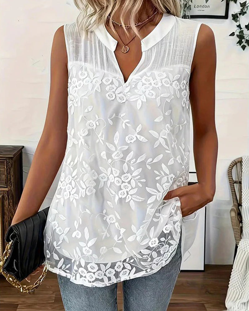 Shilika – Ærmeløs Tanktop Med Blomstermønster