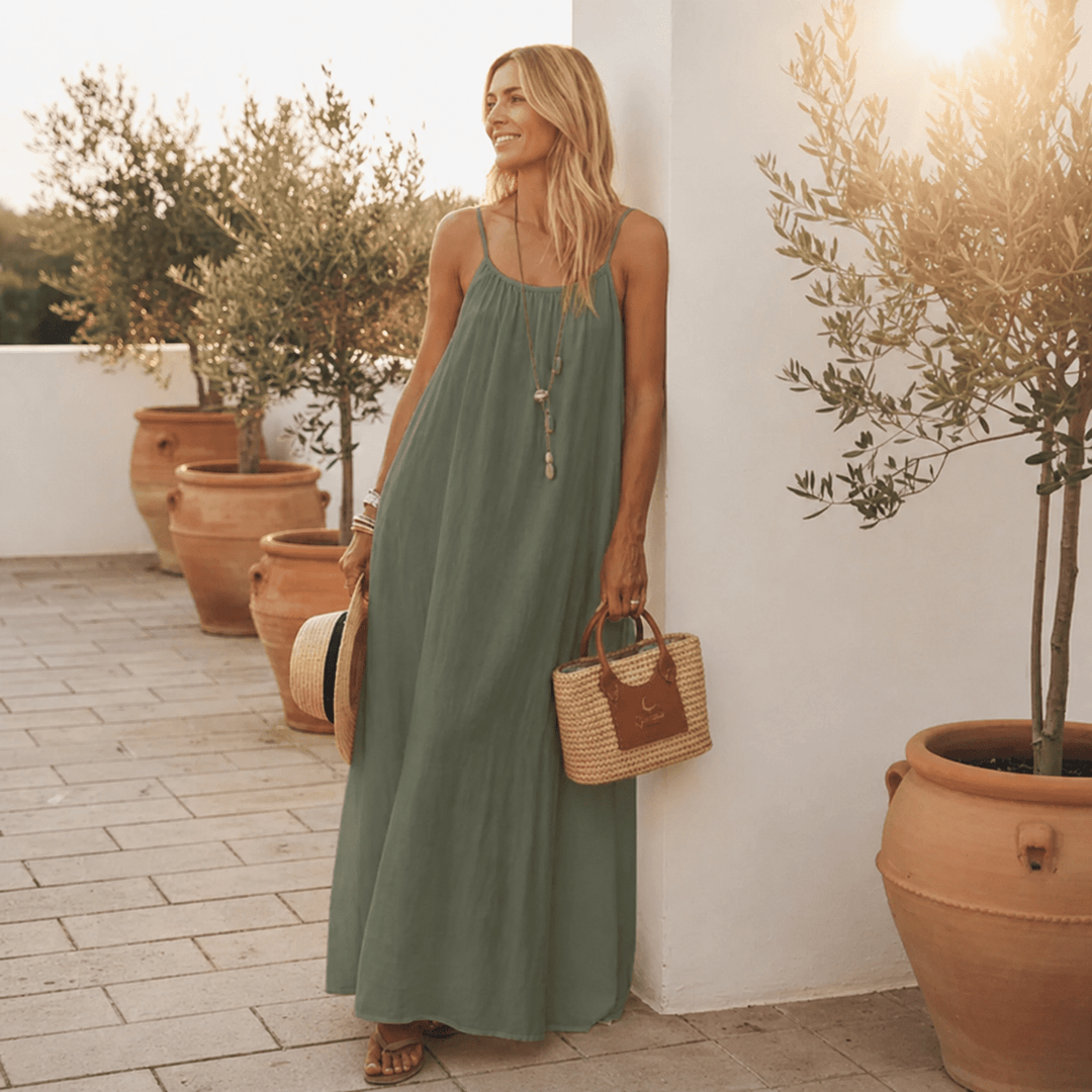 Diandra – Elegant Maxi-kjole Med Bar Ryg