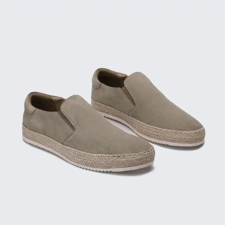 Hanya – Slip-on-Sko i Ruskind Med Espadrillesåler