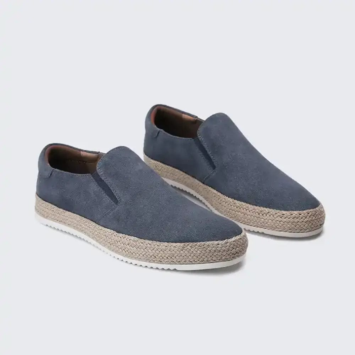 Hanya – Slip-on-Sko i Ruskind Med Espadrillesåler
