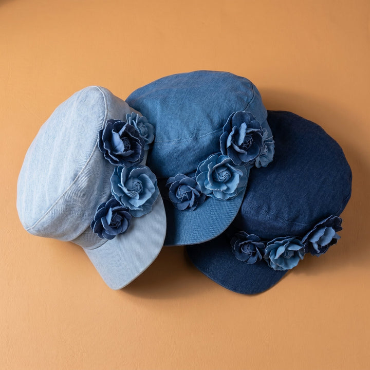 Nelisha - Blomsterudsmykket Denimkasket