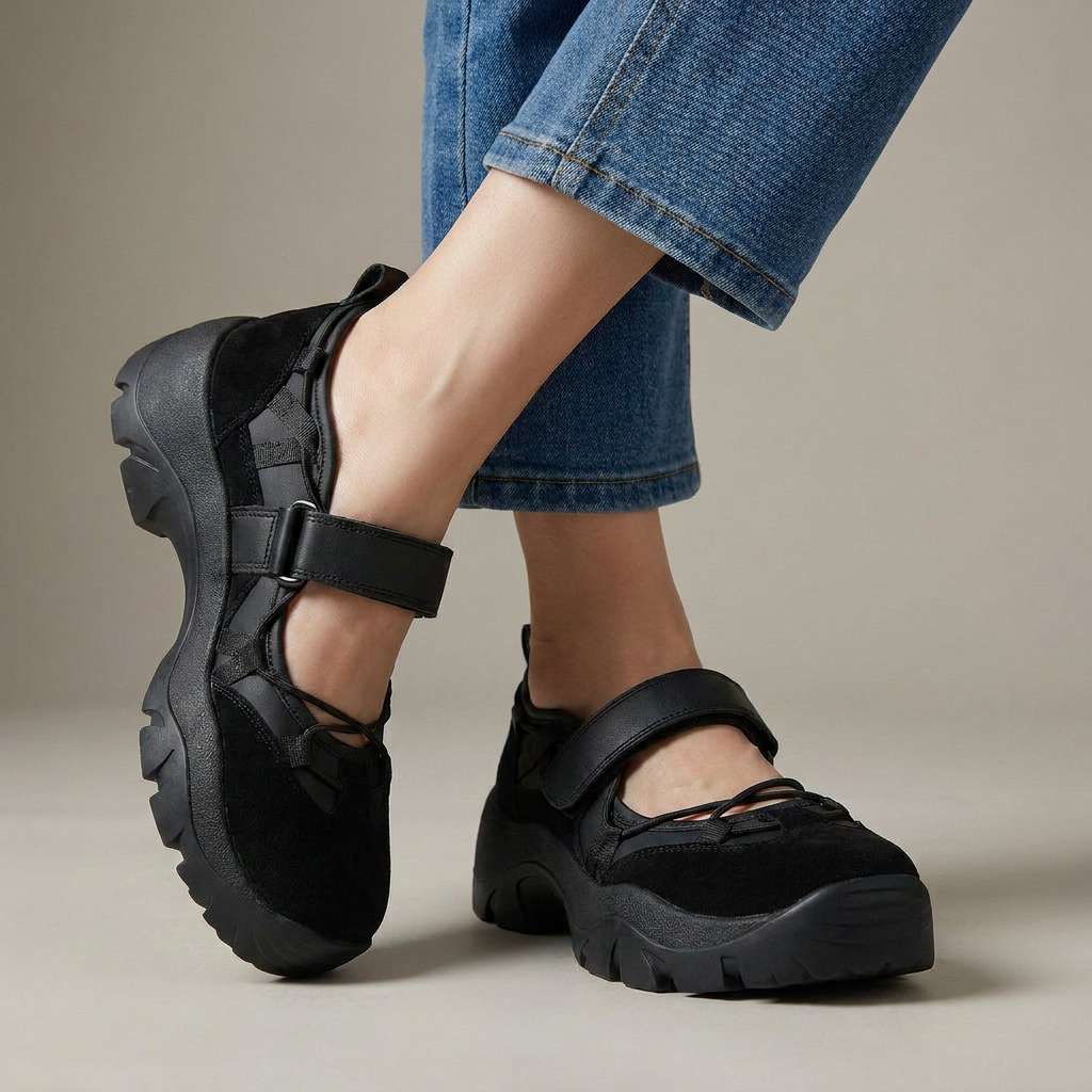 Wylma – Sneakers Med Tyk Sål og Velcrostrop