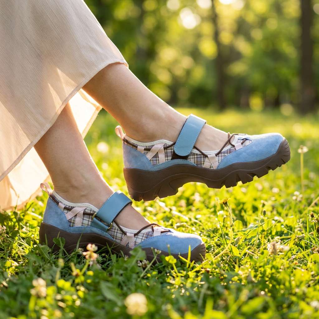 Vinilia – Sneakers Med Bred Sål Og Justerbar Rem