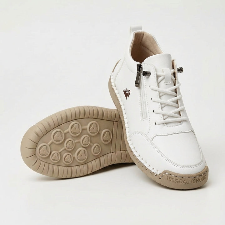 Schreiner – Sneakers Med Snørebånd og Lynlås Samt Kontrastsyninger
