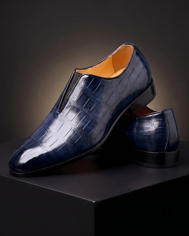 Amphon – Loafers Med Krokodillestruktur og Slip-on-Pasform