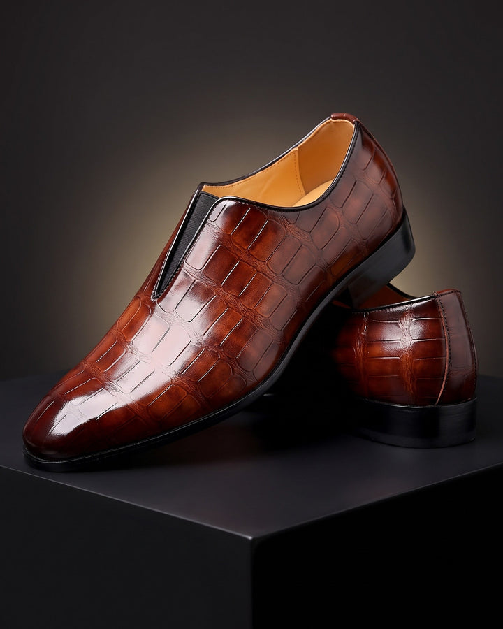 Amphon – Loafers Med Krokodillestruktur og Slip-on-Pasform