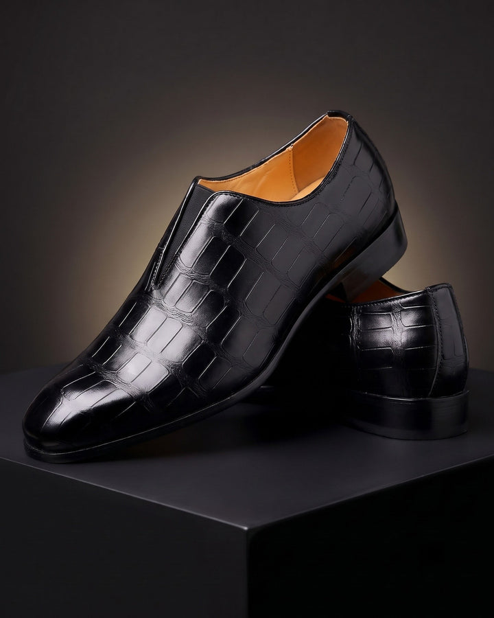 Amphon – Loafers Med Krokodillestruktur og Slip-on-Pasform