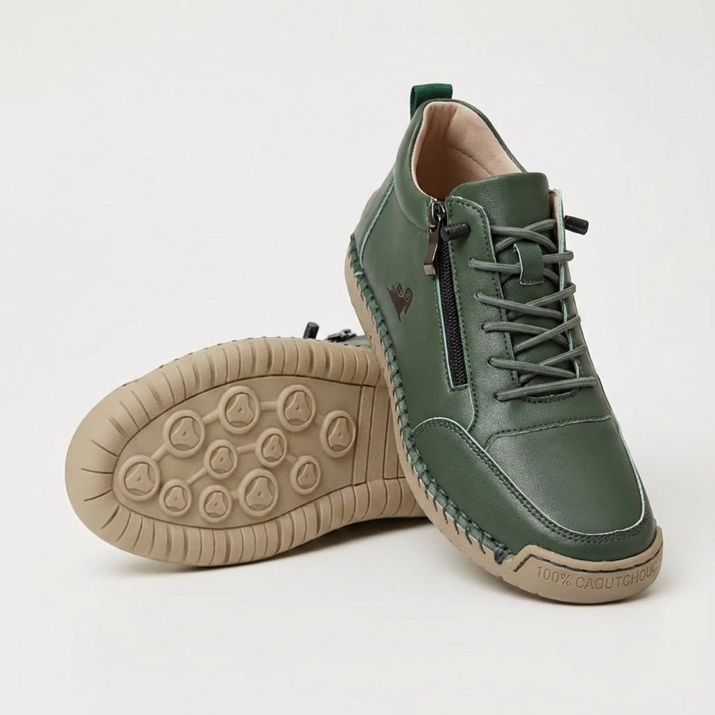 Schreiner – Sneakers Med Snørebånd og Lynlås Samt Kontrastsyninger