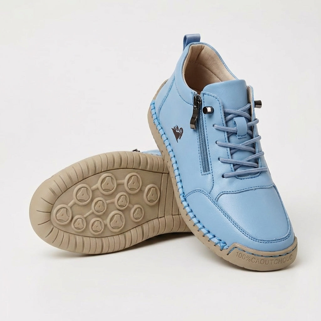 Schreiner – Sneakers Med Snørebånd og Lynlås Samt Kontrastsyninger