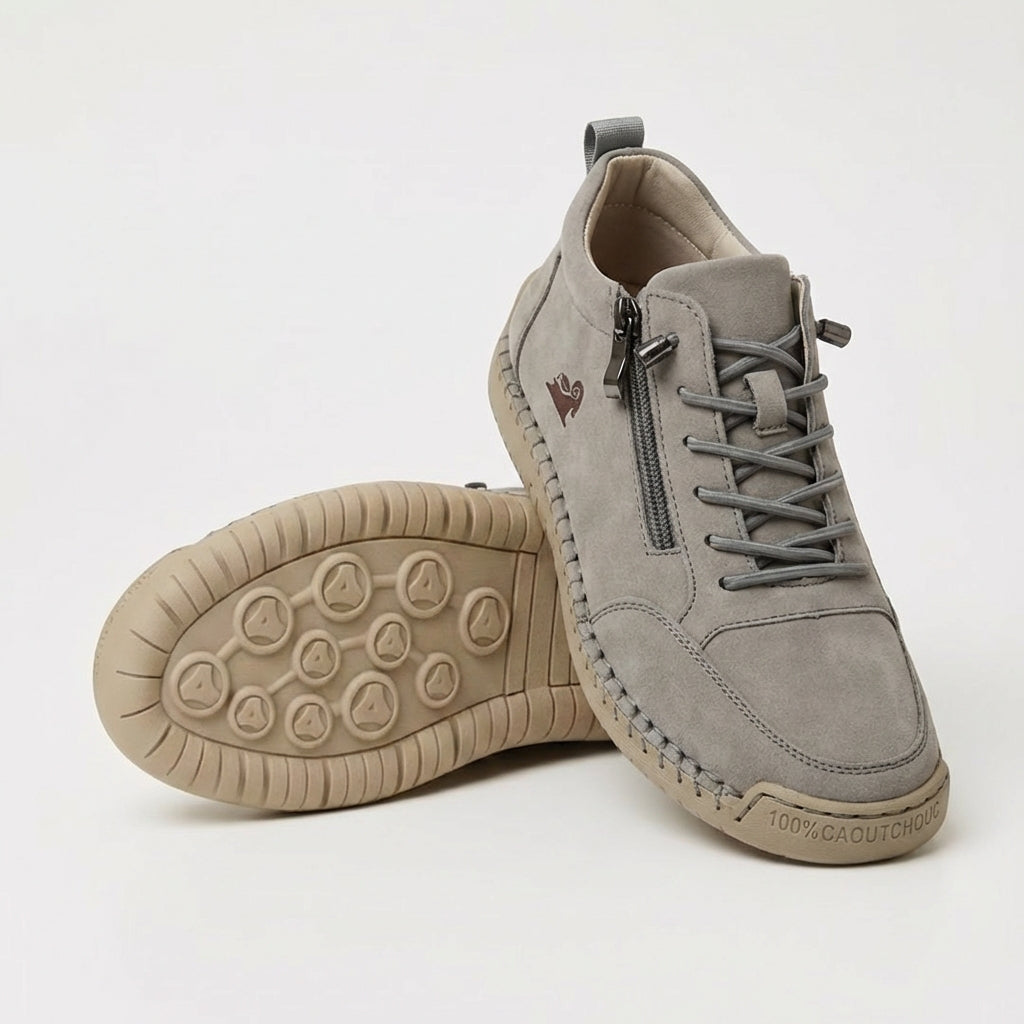 Schreiner – Sneakers Med Snørebånd og Lynlås Samt Kontrastsyninger