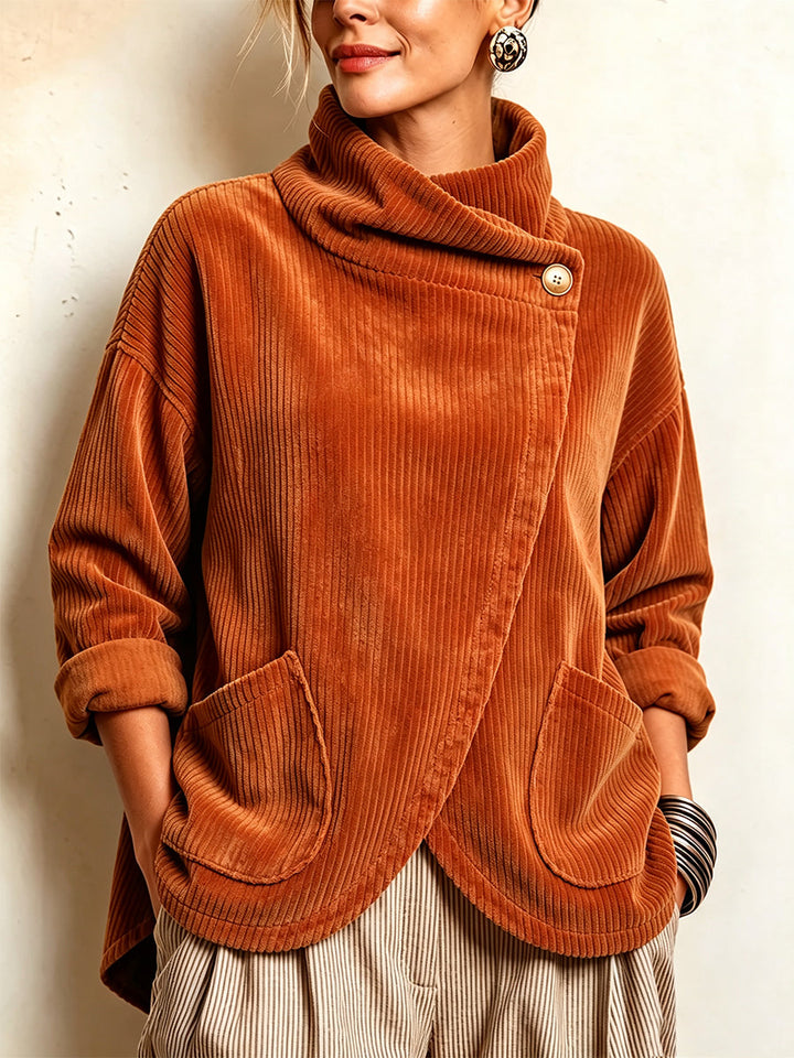 Sisuda  – Asymmetrisk Corduroy-jakke Med Knapper