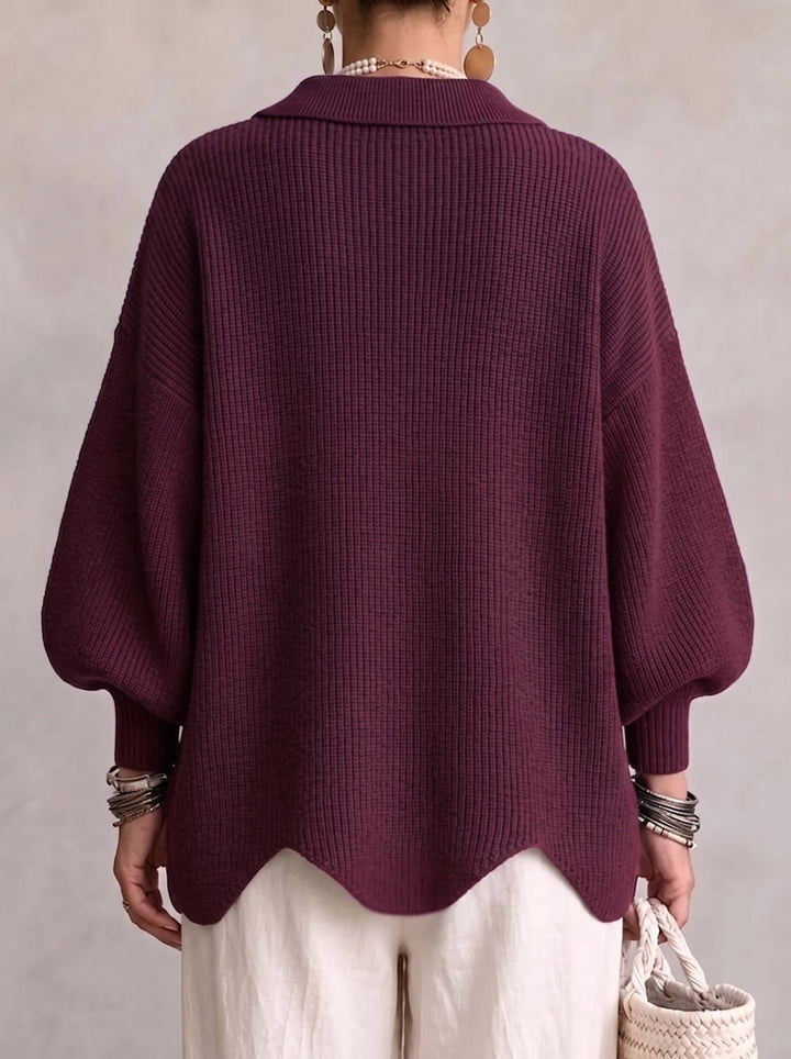 Shiryl – Langærmet Strikket Cardigan Med Krave og Knapper