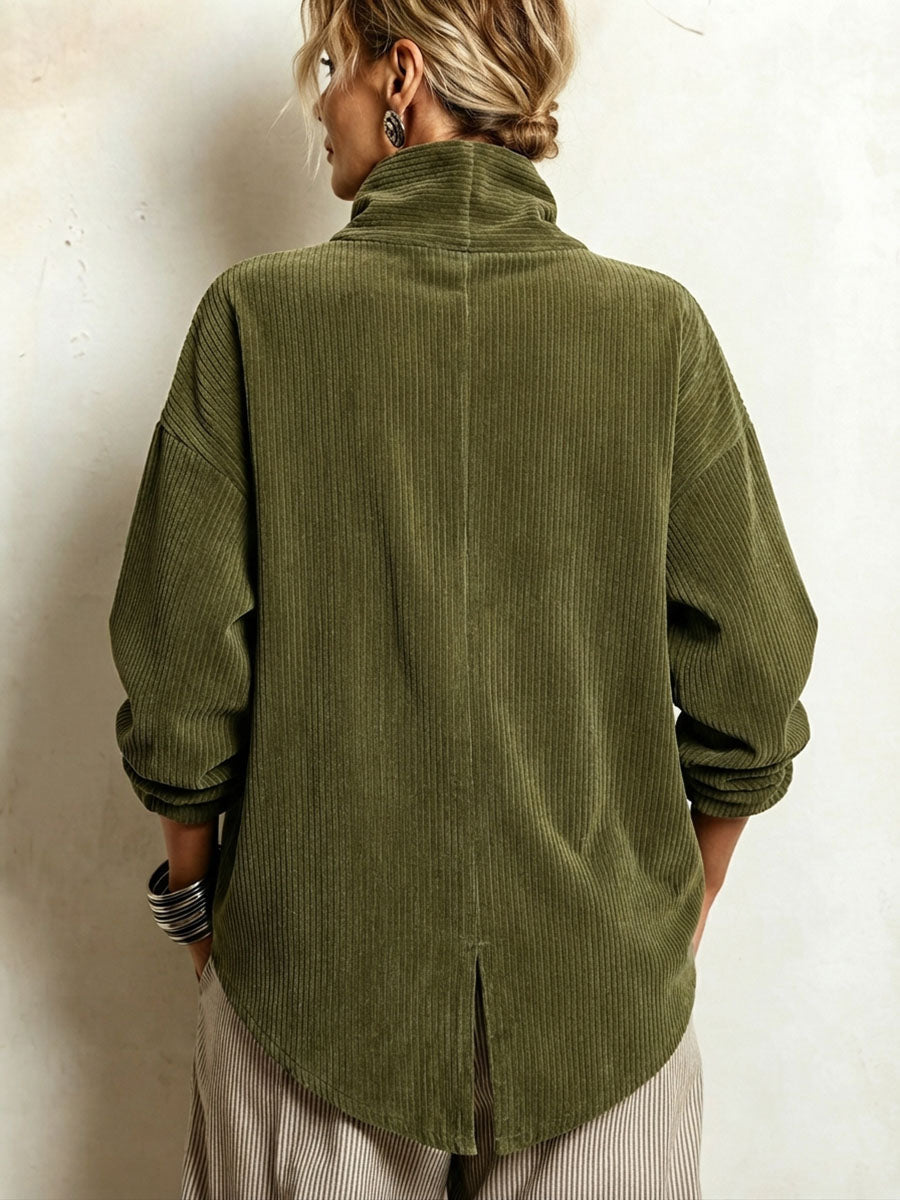 Moniza – Asymmetrisk Cardigan I Fløjl Med Knapper