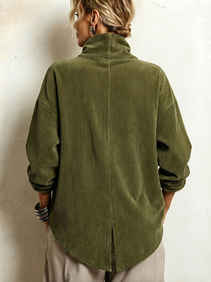 Moniza – Asymmetrisk Cardigan I Fløjl Med Knapper