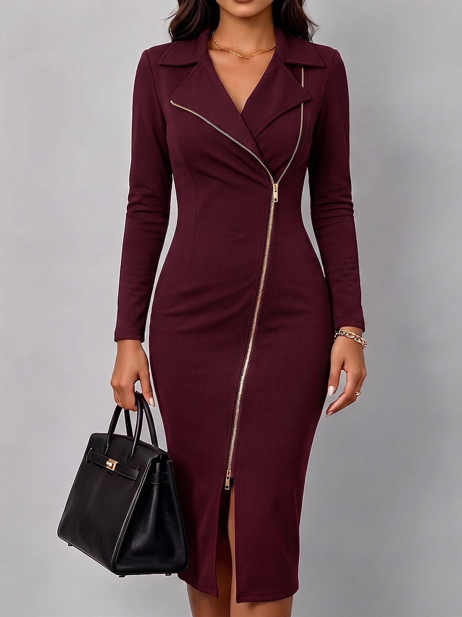 Shaniz - Casual Fitted Long Sleeve Dress
