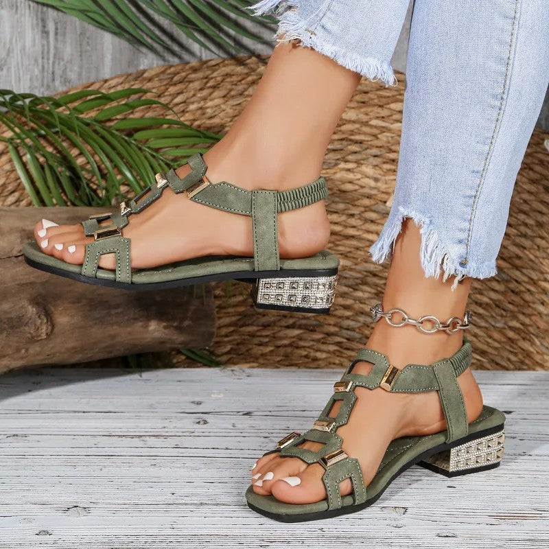 Tashaa - Slingback Ballerina Sandaler Med Smykkesten