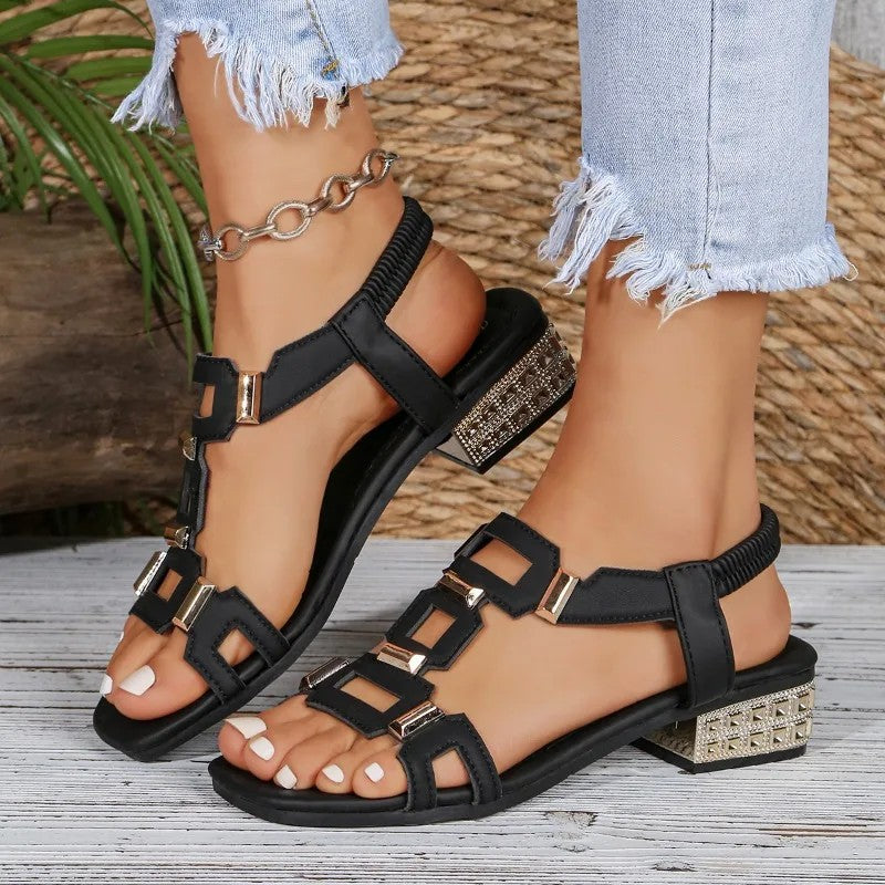 Tashaa - Slingback Ballerina Sandaler Med Smykkesten
