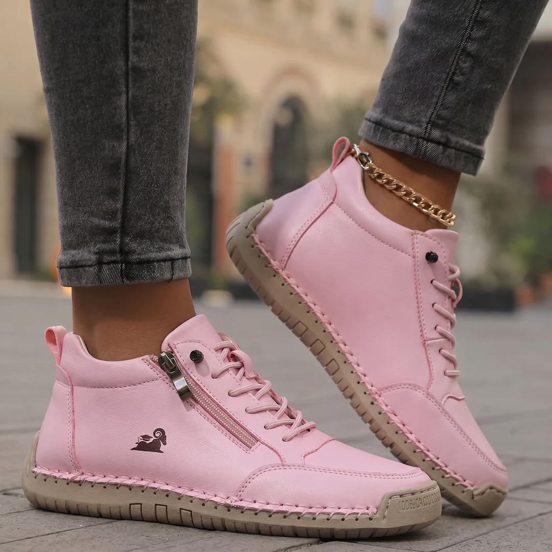 Schreiner – Sneakers Med Snørebånd og Lynlås Samt Kontrastsyninger