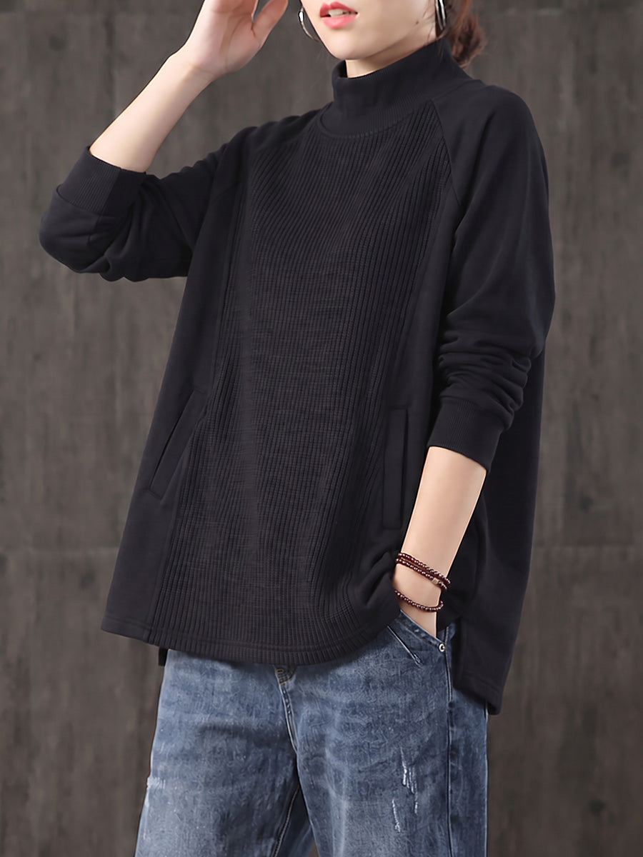 Safia – Oversized Bluse Med Høj Hals