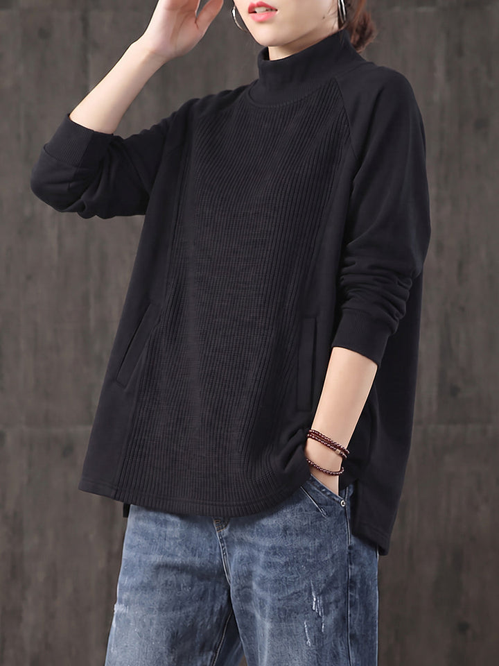 Safia – Oversized Bluse Med Høj Hals