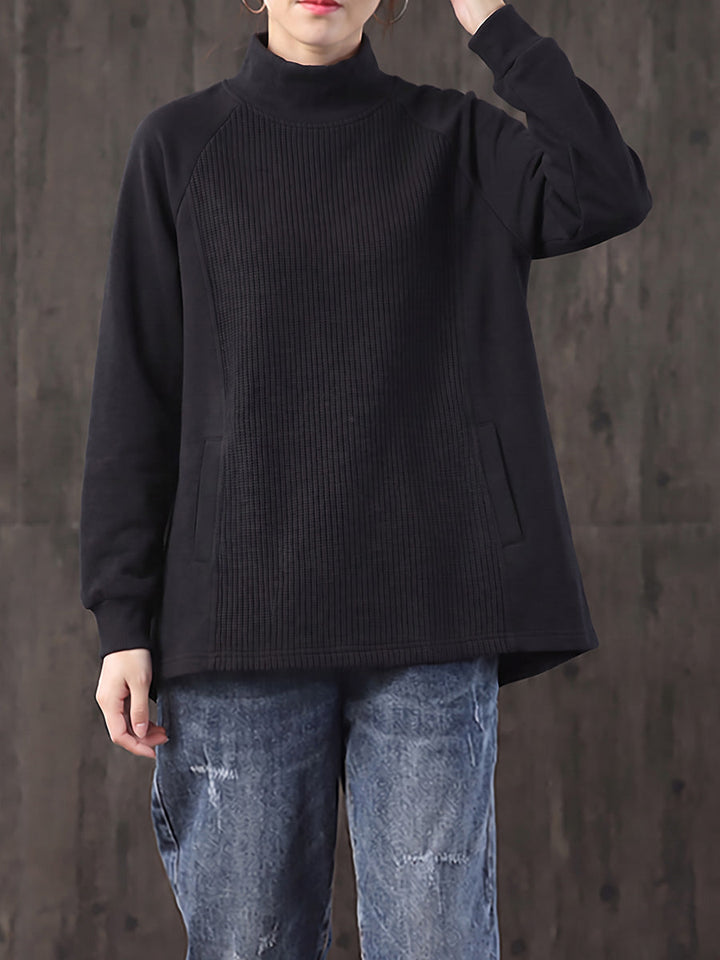 Safia – Oversized Bluse Med Høj Hals