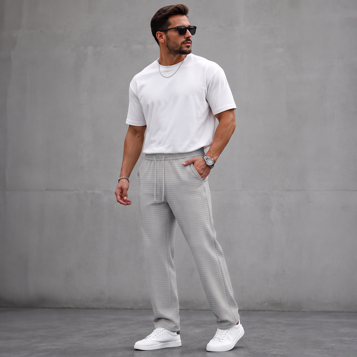 Aymeric - Pantaloni Din Tricot Cu Textură Tip Waffle