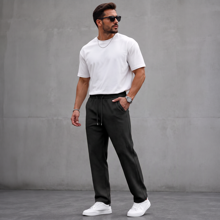 Aymeric - Pantaloni Din Tricot Cu Textură Tip Waffle