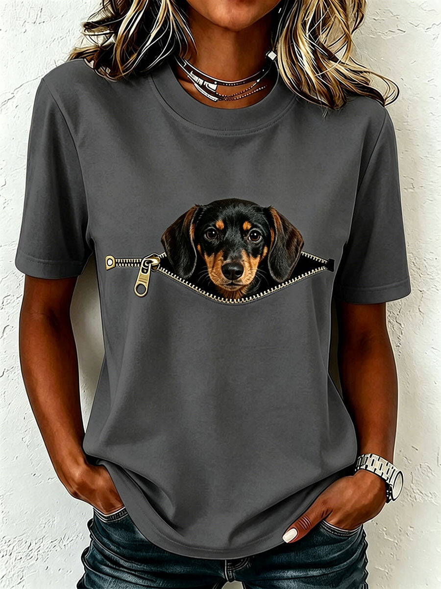 Earcy – T-Skjorte Med Korte Ærmer Og Dachshund-motiv