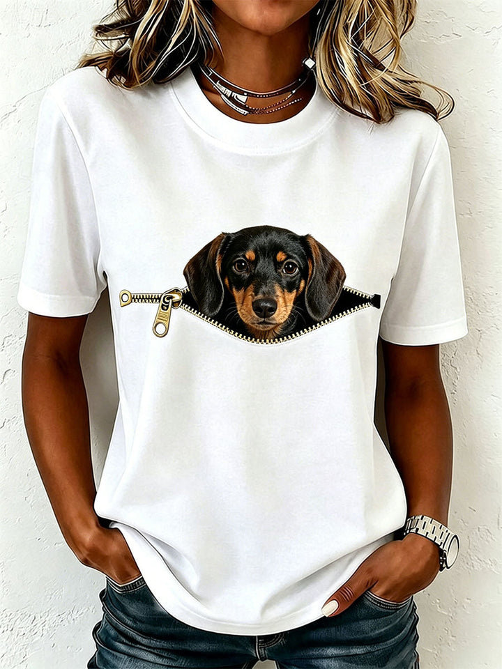 Earcy – T-Skjorte Med Korte Ærmer Og Dachshund-motiv